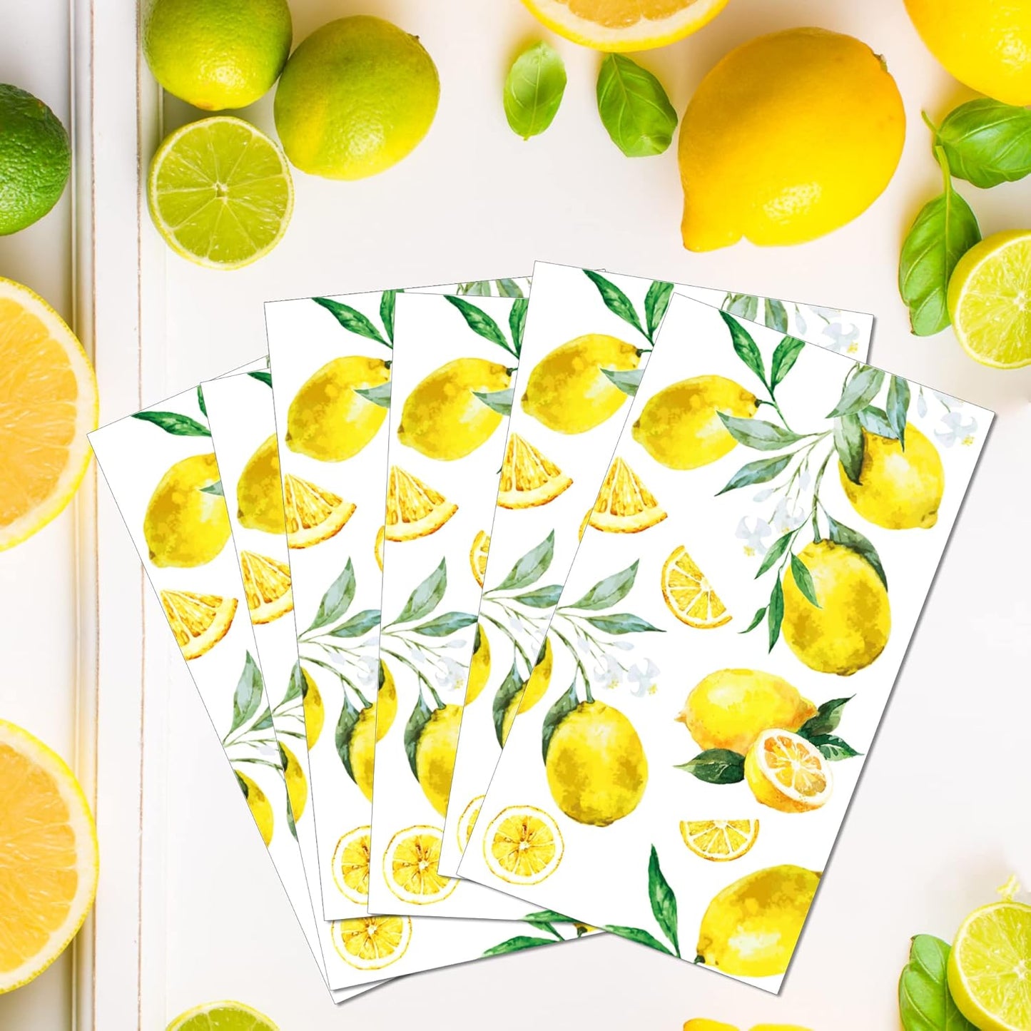 40Pcs Lemon Paper Napkins Yellow Citrus Fruit Disposable Hand Napkin Watercolor Summer Fruit Disposable Hand Towel for Summer Kitchen, Bathroom, Tea Party, Baby Shower