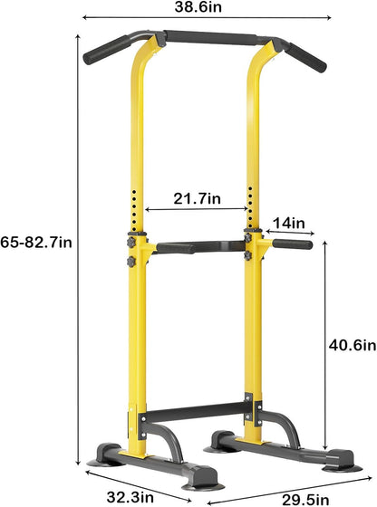 Power Tower Dip Station Pull Up Bar for Home Gym Adjustable Height Strength Training Workout Equipment,Pull Up Bar Station