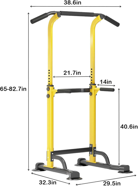 Power Tower Dip Station Pull Up Bar for Home Gym Adjustable Height Strength Training Workout Equipment,Pull Up Bar Station