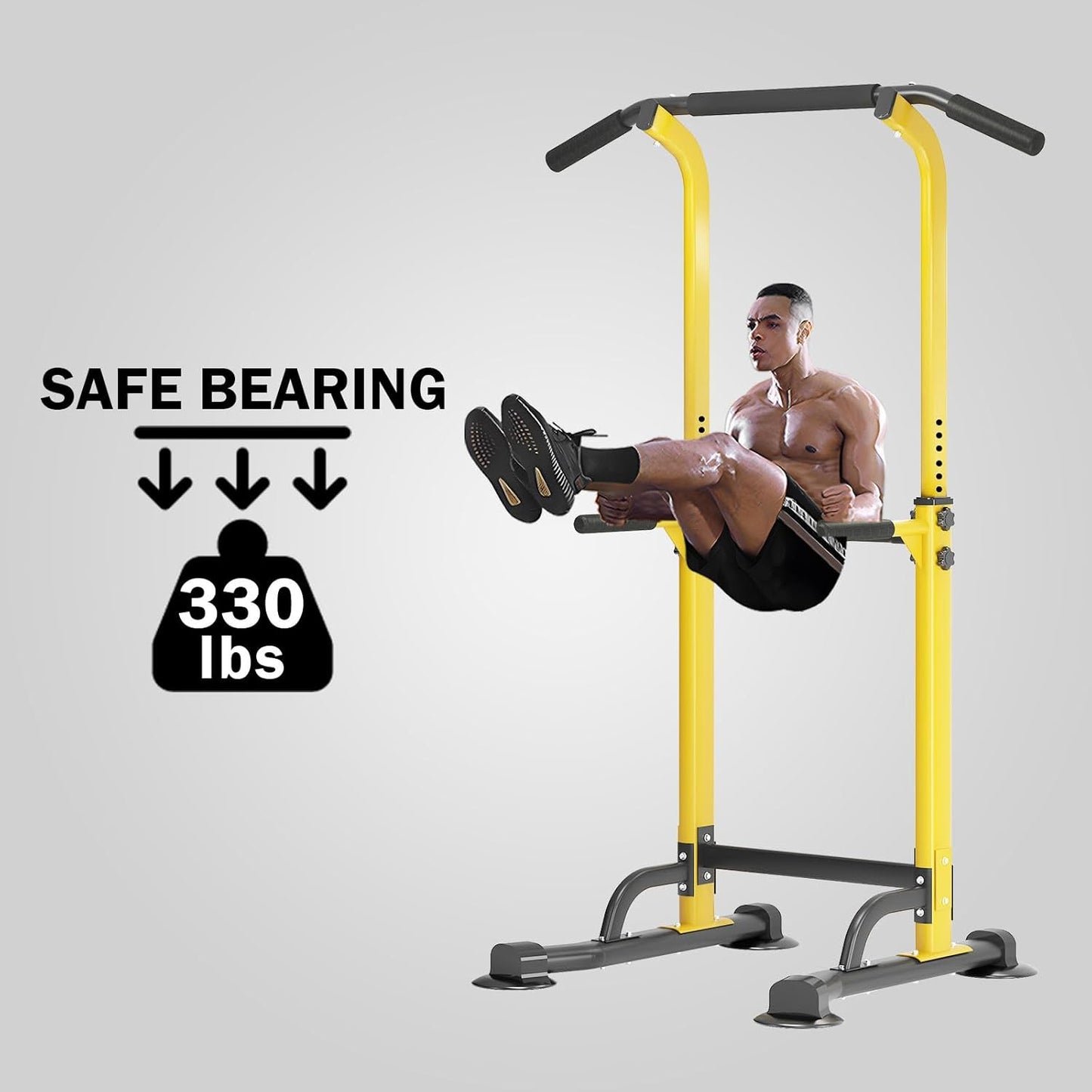 Power Tower Dip Station Pull Up Bar for Home Gym Adjustable Height Strength Training Workout Equipment,Pull Up Bar Station