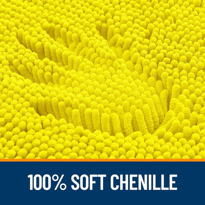 Bathroom Rugs 30x20, Extra Soft Absorbent Chenille Bath Rugs, Rubber Backing Quick Dry, Machine Washable Bath Mats for Bathroom Floor, Tub and Shower, Home Decor Accessories, Lemon Yellow