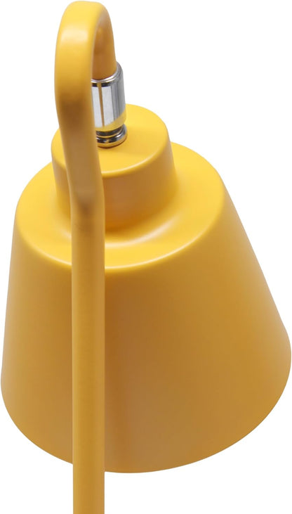 LD1079-YLW 16" Sleek Essentials Metal Looped Desk Task Lamp with Adjustable Shade, for Office, Desk, Nightstand, Dorm, Yellow