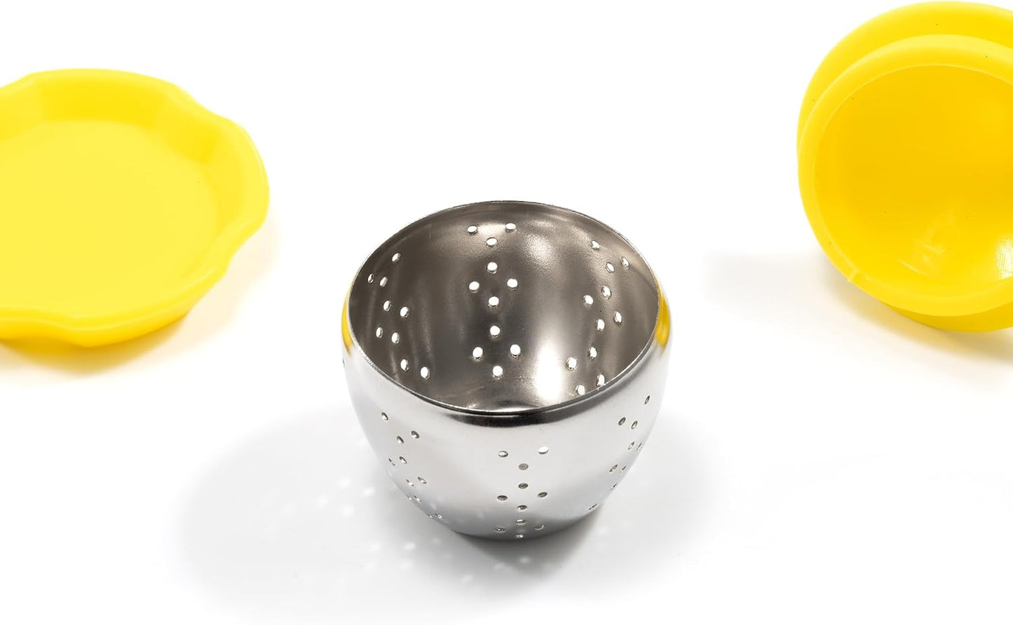 Silicone Stainless Steel leaf-shaped Tea Ball 1.5 Inch Tea Infuser Strainers Tea Strainer Filters Tea Interval Diffuser for Tea (yellow)