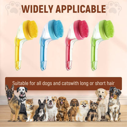 2026 New Dog Bath Brush Soft Silicone Bristle for Bathing Pets Grooming Massage BrushPet Bath Brush with Shampoo Dispenser, (yellow)