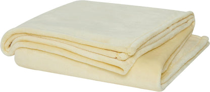 Solid Plush Throws Yellow Polyester 1-Piece 60x80 Throw Blanket, Solid Themed, for Men and Women, Oeko-TEX Certified Confidence