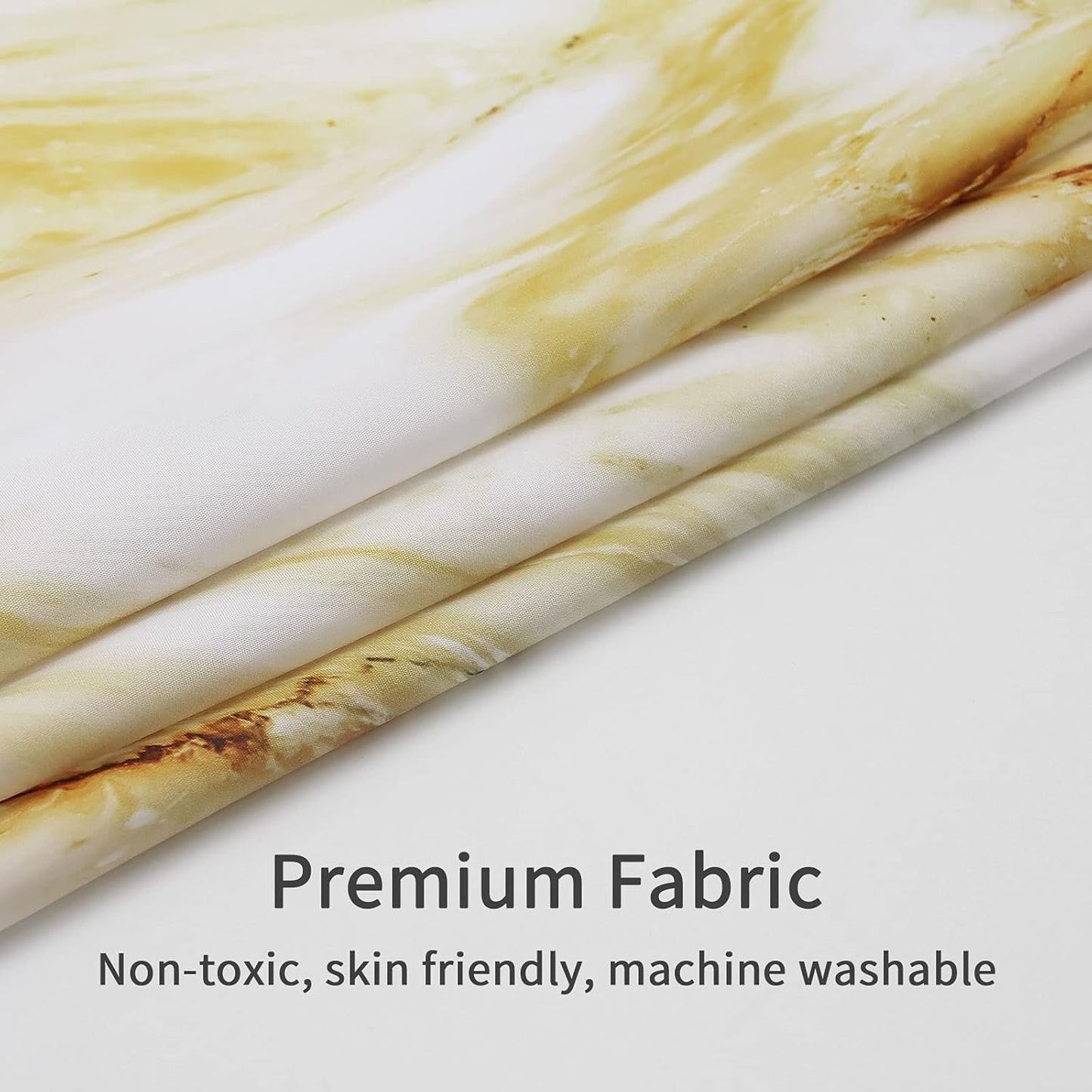 Yellow Gold Marble, Abstract Modern Shower Curtain for Bathroom Decor, Luxury Standard Shower Curtain for Bathtub, Waterproof Washable Fabric, 72 x 72