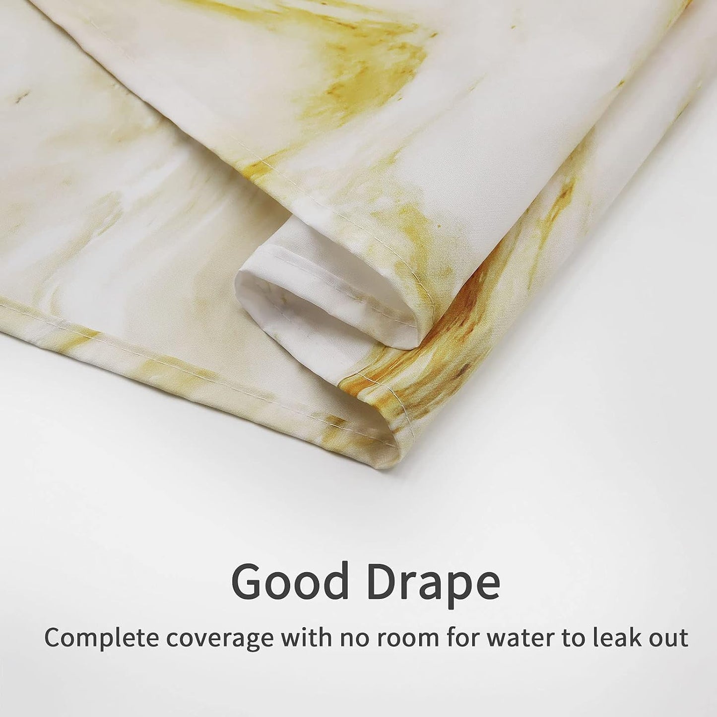 Yellow Gold Marble, Abstract Modern Shower Curtain for Bathroom Decor, Luxury Standard Shower Curtain for Bathtub, Waterproof Washable Fabric, 72 x 72