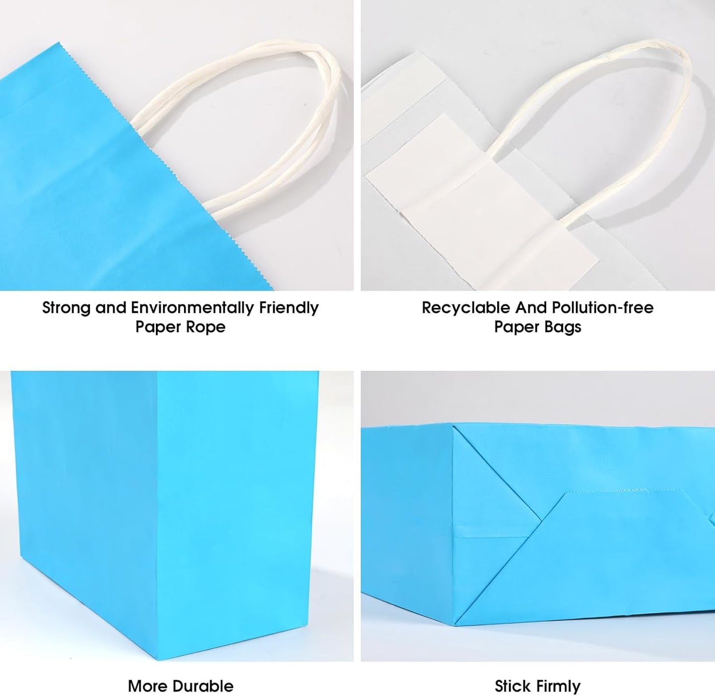 32Pcs Paper Gift Bags 5.25x3.25x8.25'' Kraft Paper Party Favor Bags | Bulk Rainbow Goodie Bags Small Gift Bags with Handles for Kids Birthday Baby Shower Crafts Wedding Party Supplies