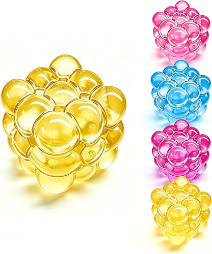 Ice Cube Squishy Fidget Toy,Slow Rising Sensory Stress Balls for Focus and Relax Hand Muscles,Soft Handheld Squishy Cubes for Desk Fidget (Yellow)