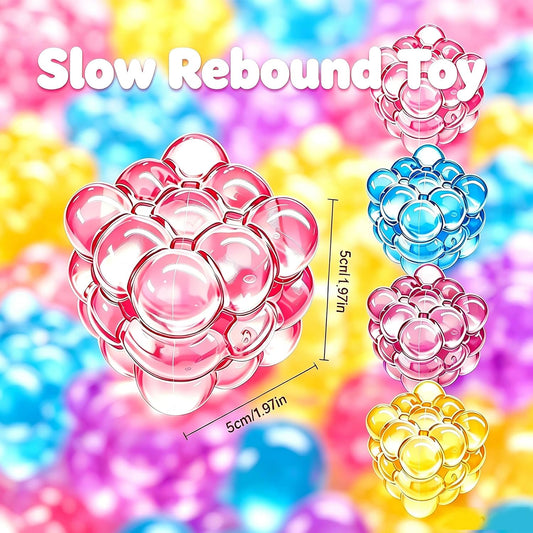 Ice Cube Squishy Fidget Toy,Slow Rising Sensory Stress Balls for Focus and Relax Hand Muscles,Soft Handheld Squishy Cubes for Desk Fidget (Yellow)