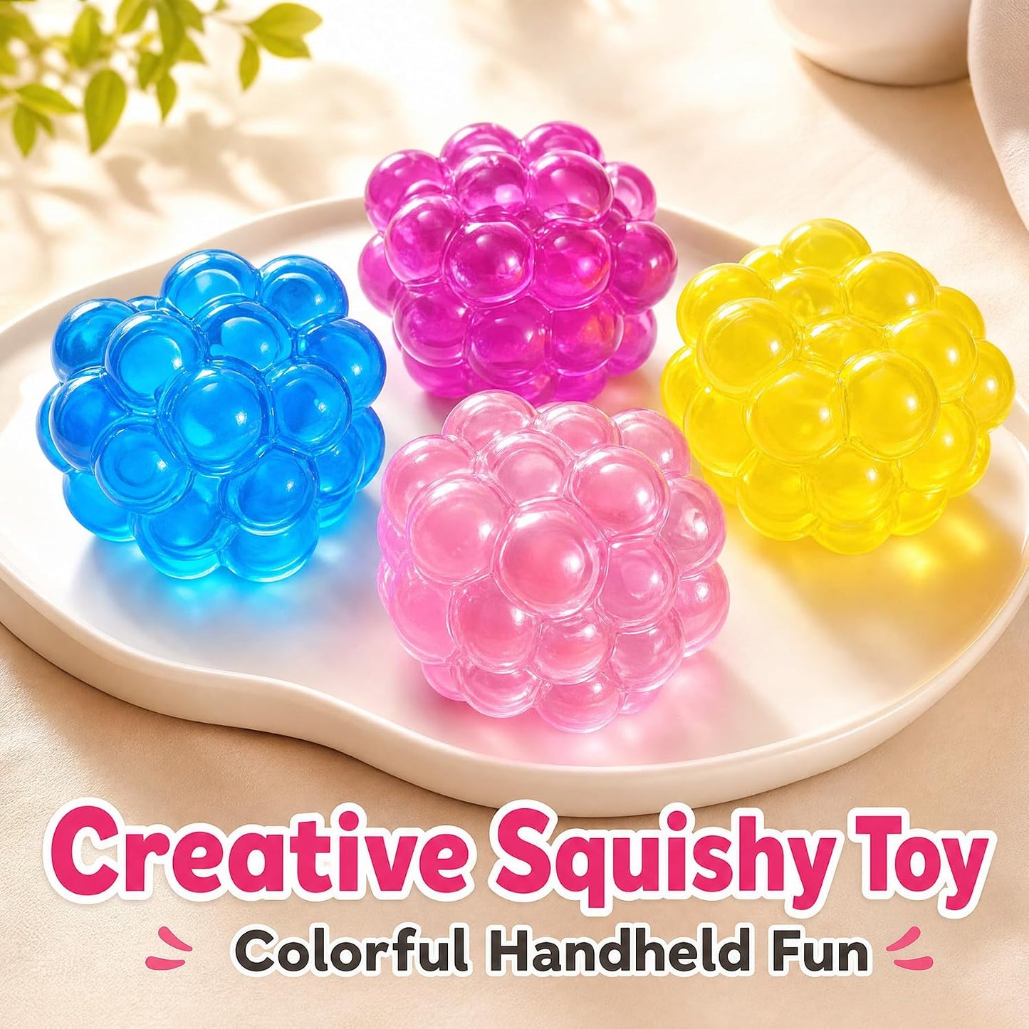 Ice Cube Squishy Fidget Toy,Slow Rising Sensory Stress Balls for Focus and Relax Hand Muscles,Soft Handheld Squishy Cubes for Desk Fidget (Yellow)