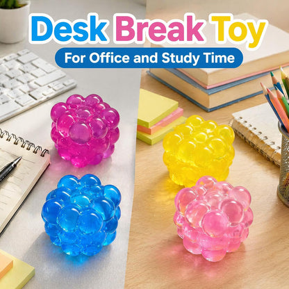Ice Cube Squishy Fidget Toy,Slow Rising Sensory Stress Balls for Focus and Relax Hand Muscles,Soft Handheld Squishy Cubes for Desk Fidget (Yellow)