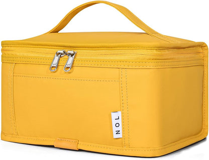 Small Lunch Bag Mini Lunch Box Insulated Lunch Bag for Men/Women Leakproof Cooler Tote Bag Lightweight Nylon Waterproof Lunch Box For Work, Earth-yellow