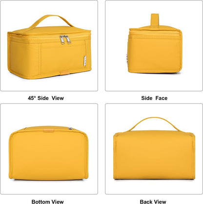 Small Lunch Bag Mini Lunch Box Insulated Lunch Bag for Men/Women Leakproof Cooler Tote Bag Lightweight Nylon Waterproof Lunch Box For Work, Earth-yellow