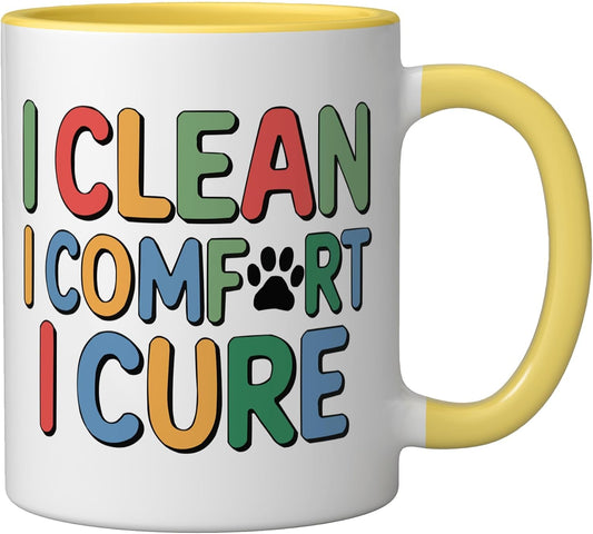 Veterinary Assistant Veterinarian Pet Animal Care Ceramic Mug, Yellow/White, 11oz