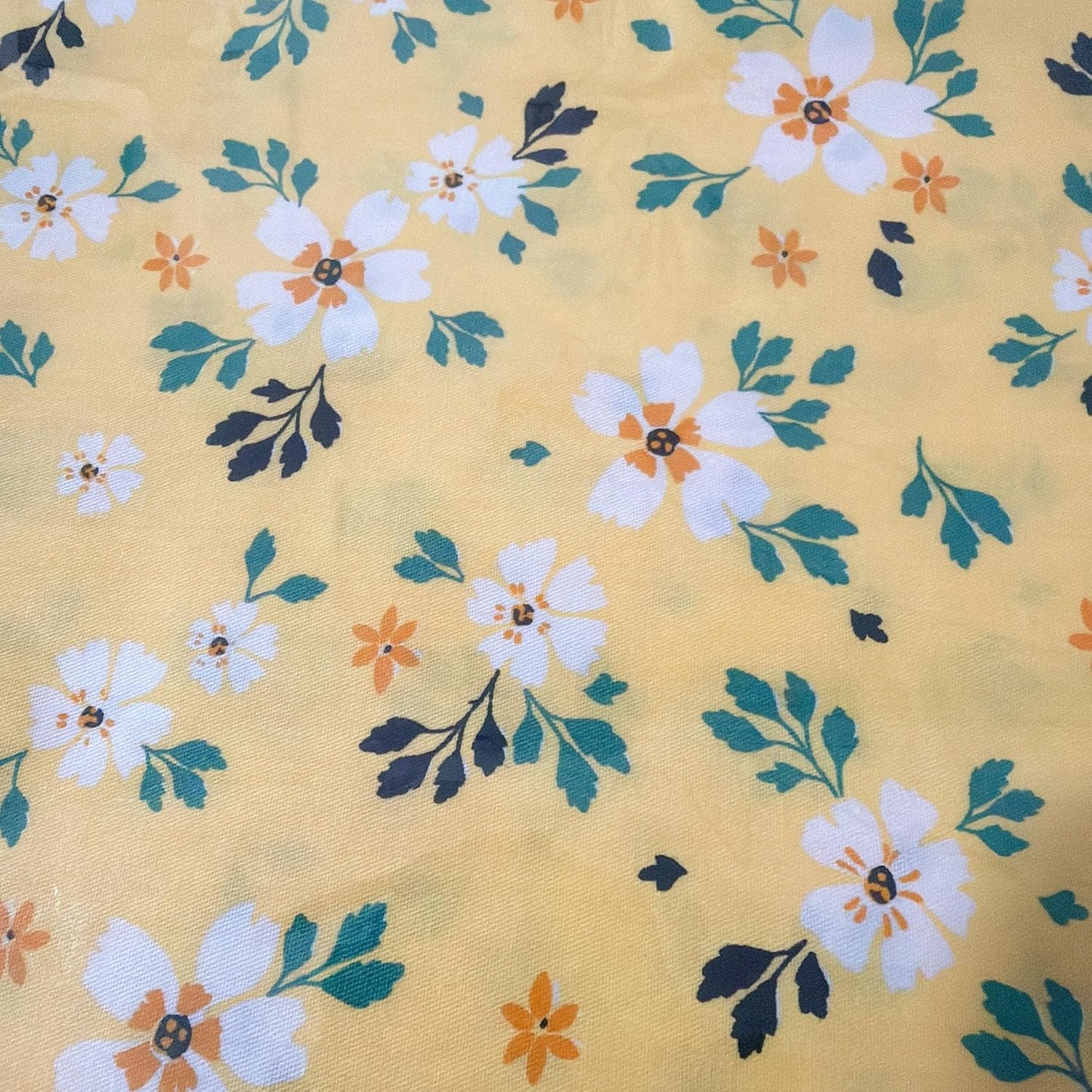 Light Weight Natural Cotton Fabric by the Yard DIY Making Supplies Quilting Patchwork Fabric Fat Quarter Bundles DIY for Quilting Cotton Patchwork Cushions (Yellow Flowers A, 1 Yard)