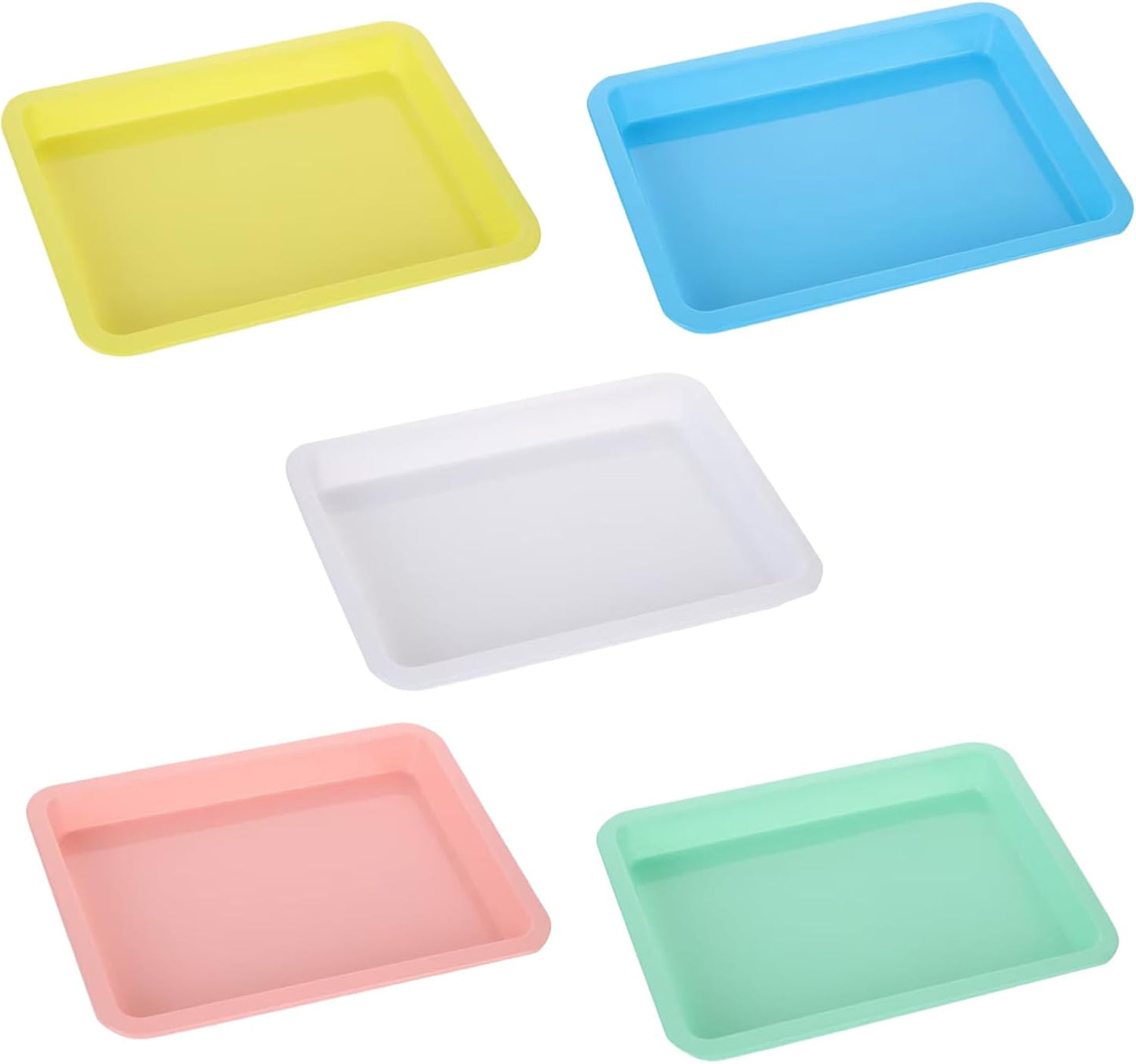 5 Pcs Plastic Kitten Litter Boxes Small Bunny Litter Box Open Cat Litter Box Pet Kitty Litter Pan Portable Cat Waste Tray for Indoor Cats, Standard Litter Boxes