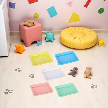 5 Pcs Plastic Kitten Litter Boxes Small Bunny Litter Box Open Cat Litter Box Pet Kitty Litter Pan Portable Cat Waste Tray for Indoor Cats, Standard Litter Boxes