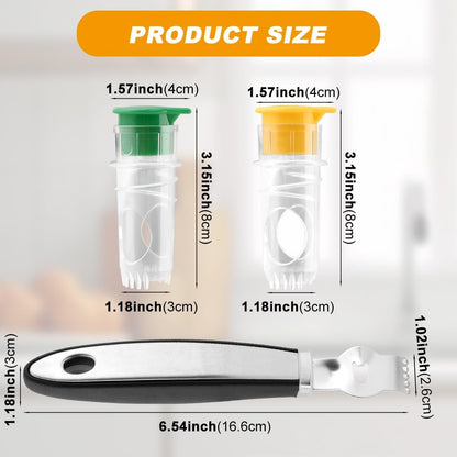 Screw Top Manual Lemon Squeezer, 2pcs Lime Squeezer with Lemon Zester, Mini Handheld Orange Press Juice Extractor, Citrus Juicer for Seasoning Cooking and Cocktails(COLOR:Yellow+Green)