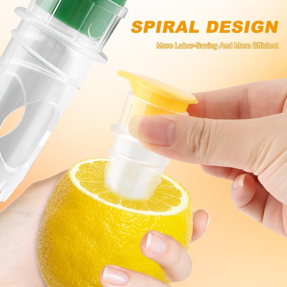 Screw Top Manual Lemon Squeezer, 2pcs Lime Squeezer with Lemon Zester, Mini Handheld Orange Press Juice Extractor, Citrus Juicer for Seasoning Cooking and Cocktails(COLOR:Yellow+Green)