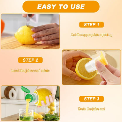 Screw Top Manual Lemon Squeezer, 2pcs Lime Squeezer with Lemon Zester, Mini Handheld Orange Press Juice Extractor, Citrus Juicer for Seasoning Cooking and Cocktails(COLOR:Yellow+Green)