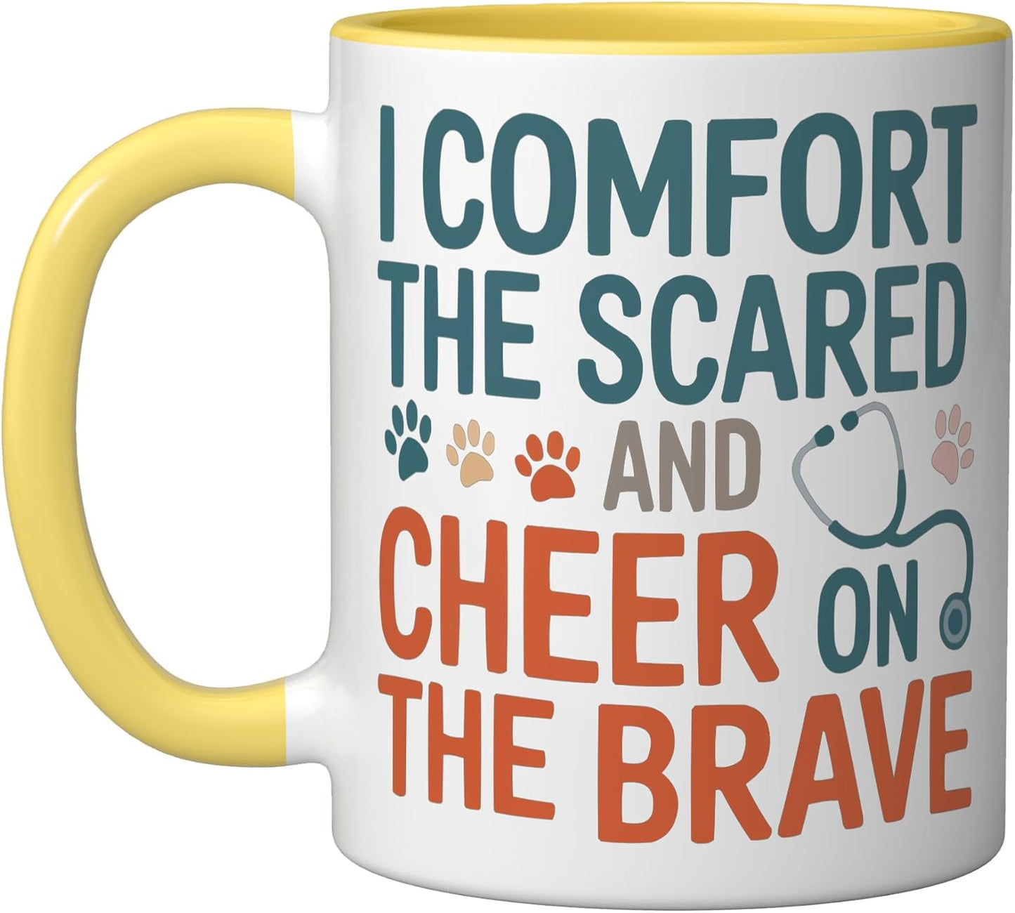 Veterinary Assistant Veterinarian Pet Animal Care Ceramic Mug, Yellow/White, 11oz