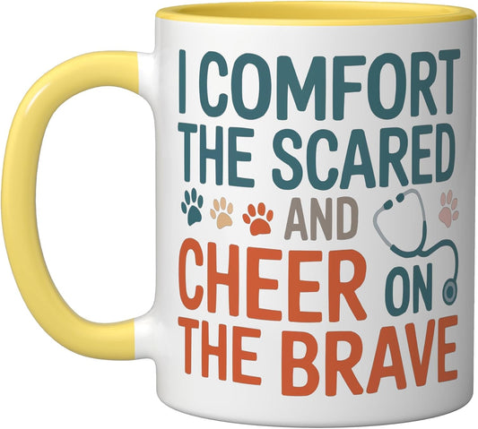 Veterinary Assistant Veterinarian Pet Animal Care Ceramic Mug, Yellow/White, 11oz