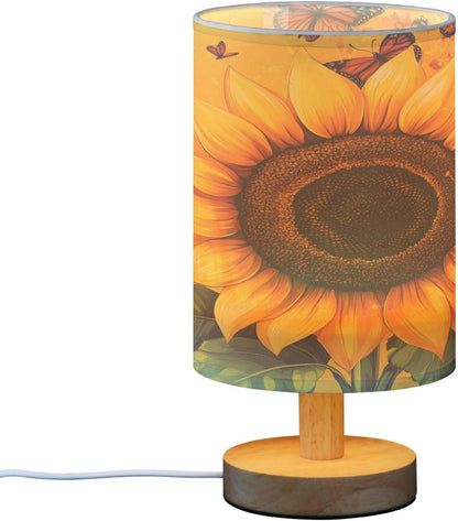 Small Table Lamp for Bedroom Bright Yellow Sunflower Table Lamp Nightstand Lamp for Livingroom Office Reading Working Table Desk