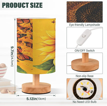 Small Table Lamp for Bedroom Bright Yellow Sunflower Table Lamp Nightstand Lamp for Livingroom Office Reading Working Table Desk