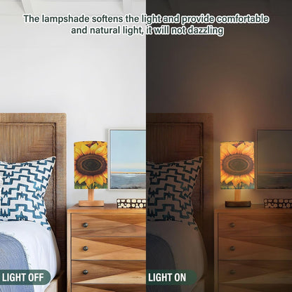 Small Table Lamp for Bedroom Bright Yellow Sunflower Table Lamp Nightstand Lamp for Livingroom Office Reading Working Table Desk