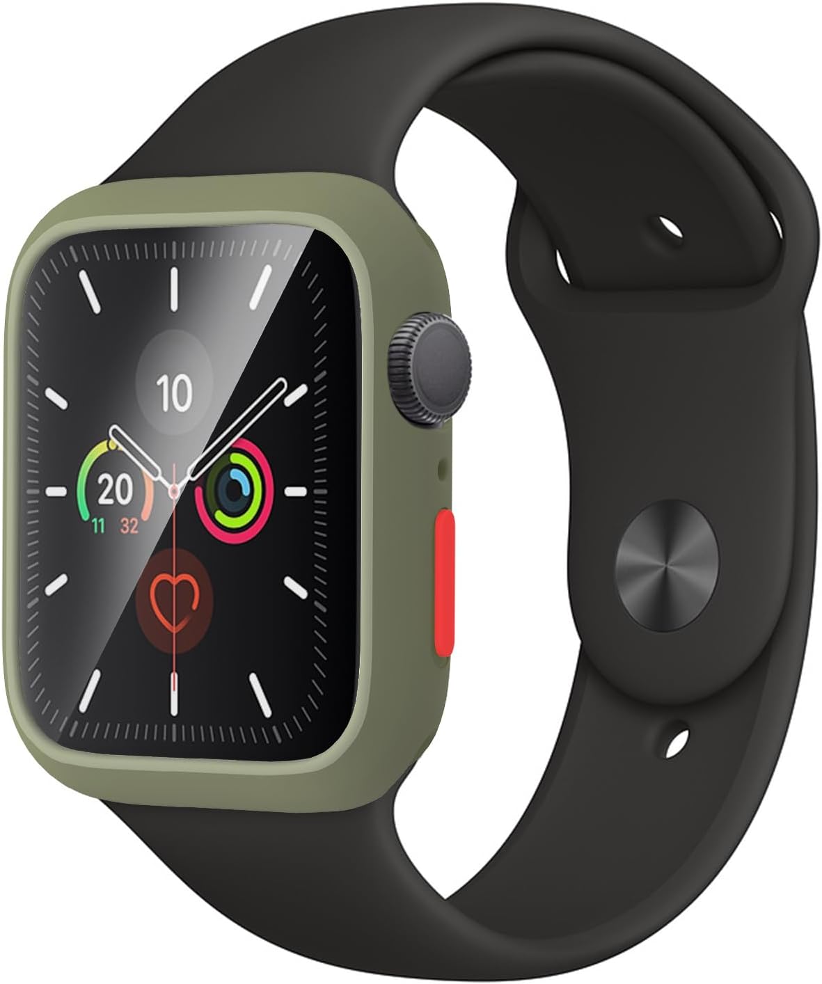 Case Compatible with Apple Watch 7/8/9 41MM with Tempered Glass Screen Protector, Full Coverage Bumper Cover for iWatch Smartwatch Accessories Green+Yellow