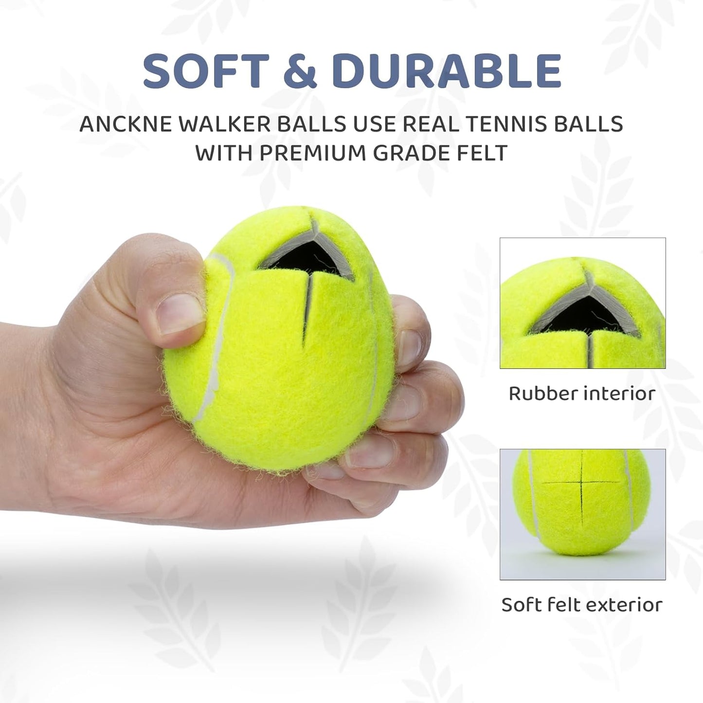 Walker Tennis Balls Precut Tennis Balls for Walkers 4PCS Walkers Legs Universal Precut Glide Balls, Heavy Duty Long Lasting Felt Pad Glide Coverings for Furniture Legs and Floor Protection