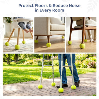 Walker Tennis Balls Precut Tennis Balls for Walkers 4PCS Walkers Legs Universal Precut Glide Balls, Heavy Duty Long Lasting Felt Pad Glide Coverings for Furniture Legs and Floor Protection