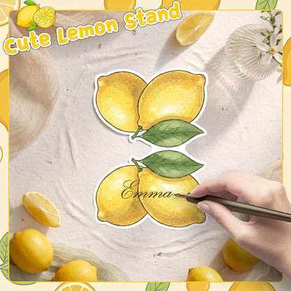 100 Pcs Capri Lemon Name Place Cards Set, Amalfi Coast Lemon Themed Table Seating Cards Folded Tent Reception Seating Card for Wedding Bridal Shower Birthday Dinner Table Decorations