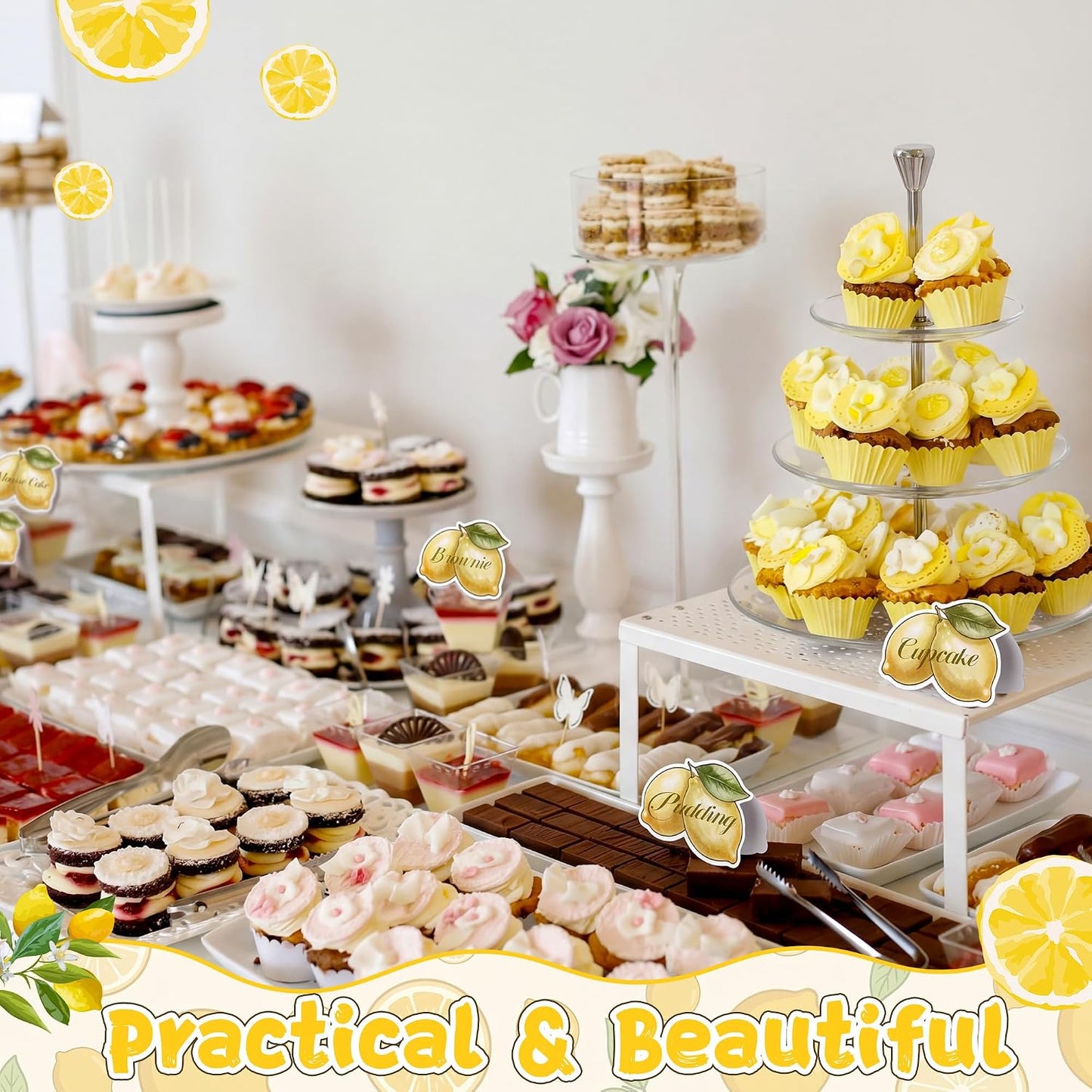 100 Pcs Capri Lemon Name Place Cards Set, Amalfi Coast Lemon Themed Table Seating Cards Folded Tent Reception Seating Card for Wedding Bridal Shower Birthday Dinner Table Decorations
