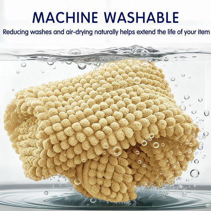 Bathroom Rugs Chenille Bath Rug, Soft Short Plush Bath Mat, Water Absorbent Shower Mat, Quick Dry Machine Washable(Yellow, 18" x 24")