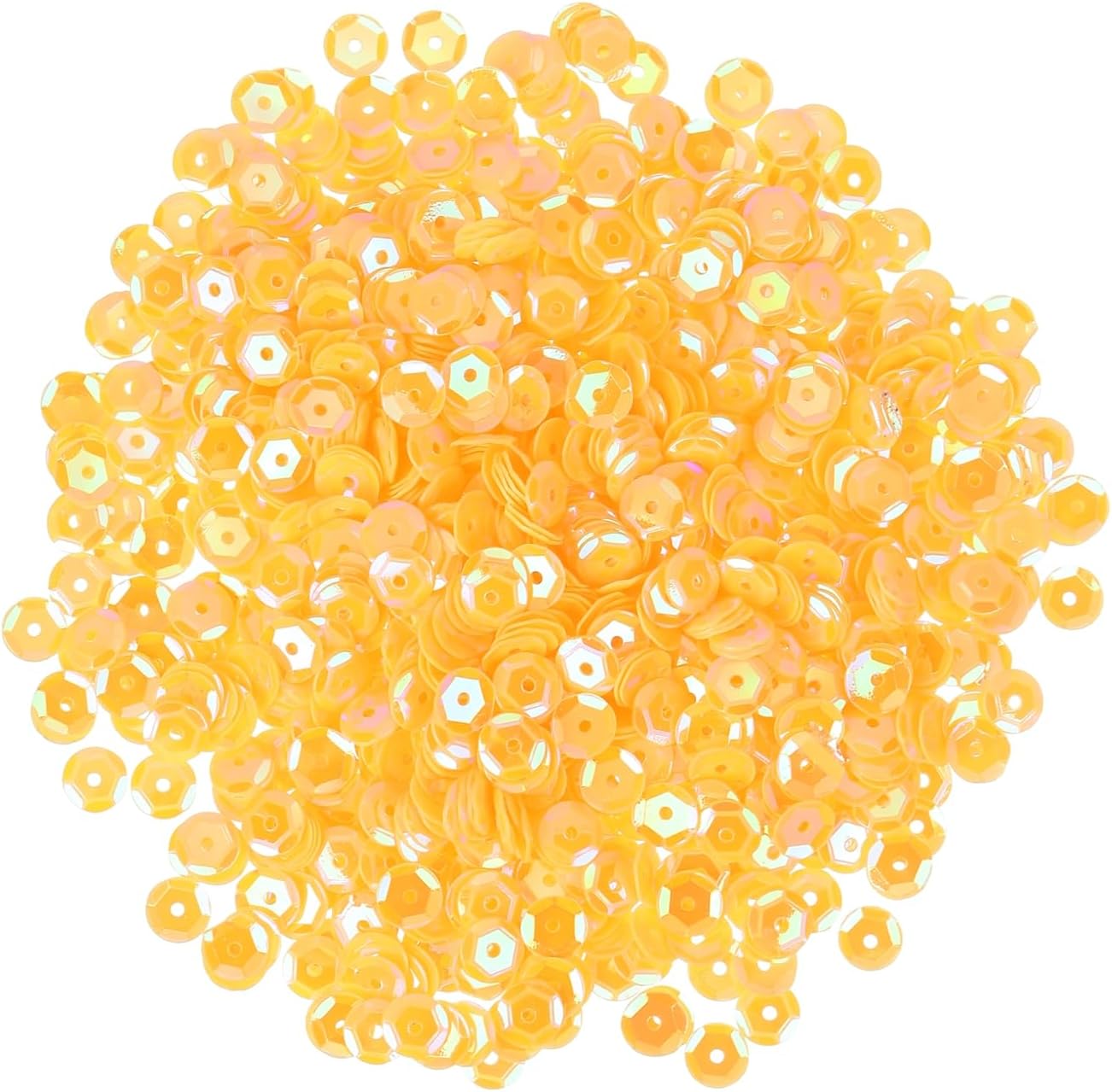 Iridescent Sequins 2400Pcs Cup Sequins for Jewelry Making, Crafts, Embroidery, Sewing - Yellow