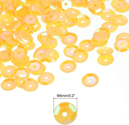 Iridescent Sequins 2400Pcs Cup Sequins for Jewelry Making, Crafts, Embroidery, Sewing - Yellow
