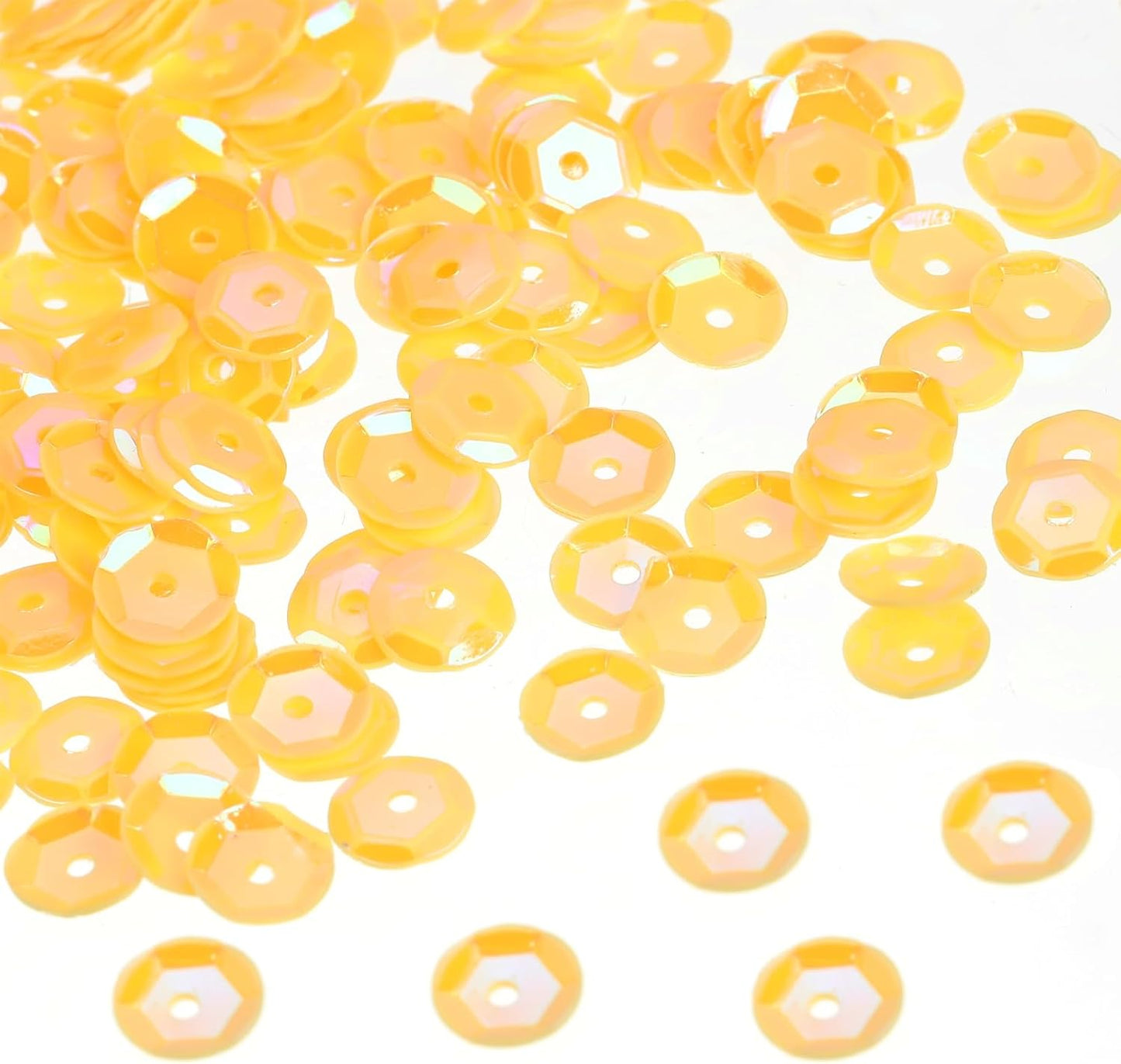 Iridescent Sequins 2400Pcs Cup Sequins for Jewelry Making, Crafts, Embroidery, Sewing - Yellow