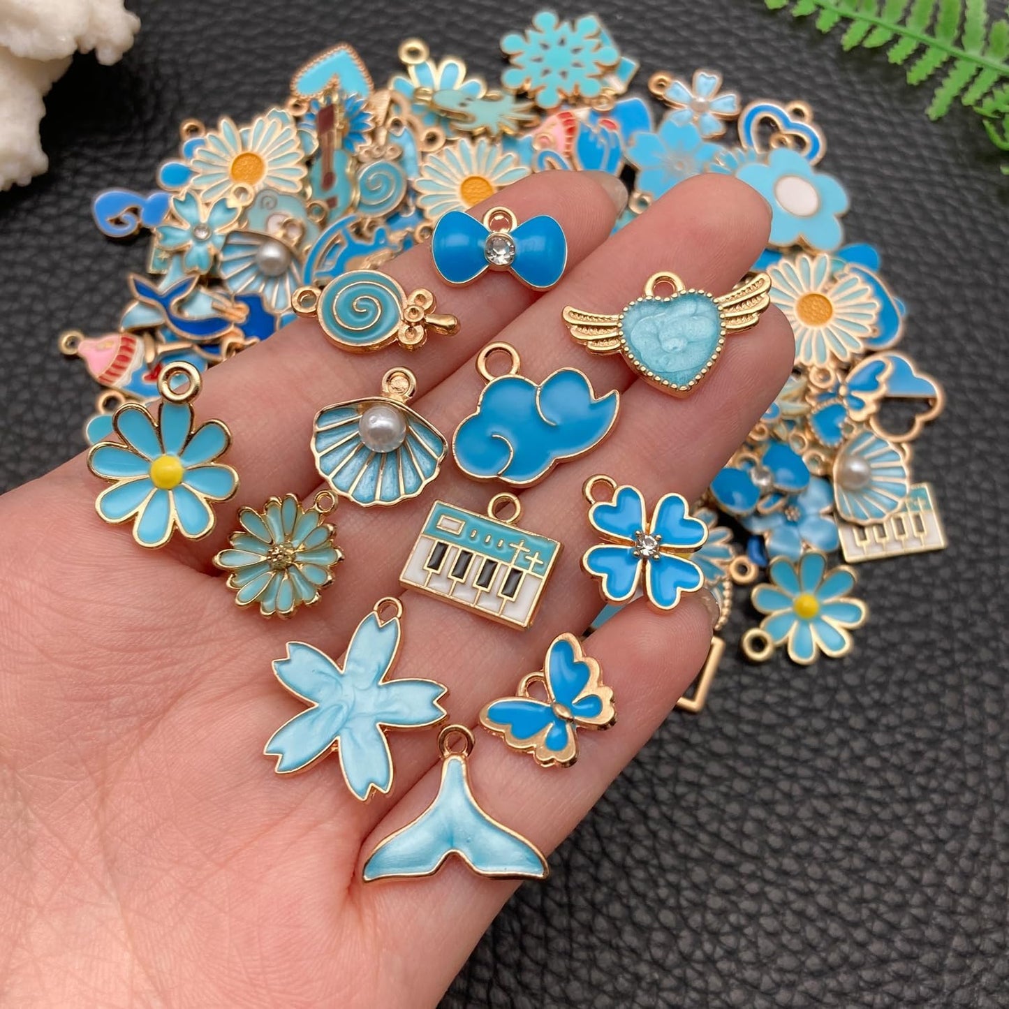 100 Pcs Random Enamel Charms for Jewelry Making Flowers, Hearts, and Mixed Styles Bracelet Necklaces Earrings Making Findings Supplies (SN1256-Yellow)