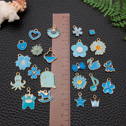100 Pcs Random Enamel Charms for Jewelry Making Flowers, Hearts, and Mixed Styles Bracelet Necklaces Earrings Making Findings Supplies (SN1256-Yellow)