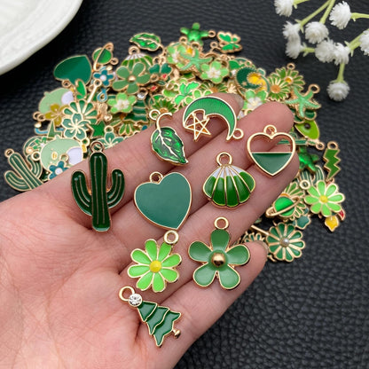100 Pcs Random Enamel Charms for Jewelry Making Flowers, Hearts, and Mixed Styles Bracelet Necklaces Earrings Making Findings Supplies (SN1256-Yellow)