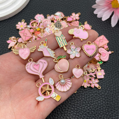 100 Pcs Random Enamel Charms for Jewelry Making Flowers, Hearts, and Mixed Styles Bracelet Necklaces Earrings Making Findings Supplies (SN1256-Yellow)