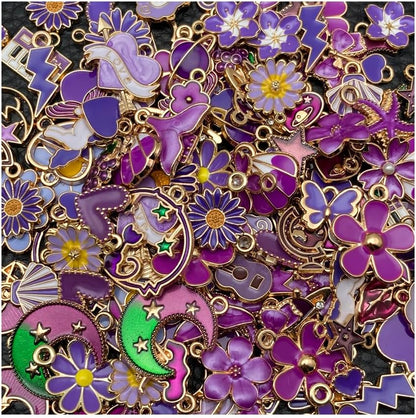 100 Pcs Random Enamel Charms for Jewelry Making Flowers, Hearts, and Mixed Styles Bracelet Necklaces Earrings Making Findings Supplies (SN1256-Yellow)