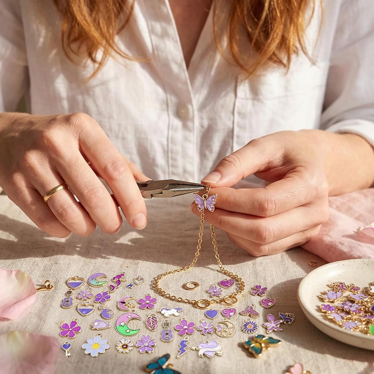 100 Pcs Random Enamel Charms for Jewelry Making Flowers, Hearts, and Mixed Styles Bracelet Necklaces Earrings Making Findings Supplies (SN1256-Yellow)