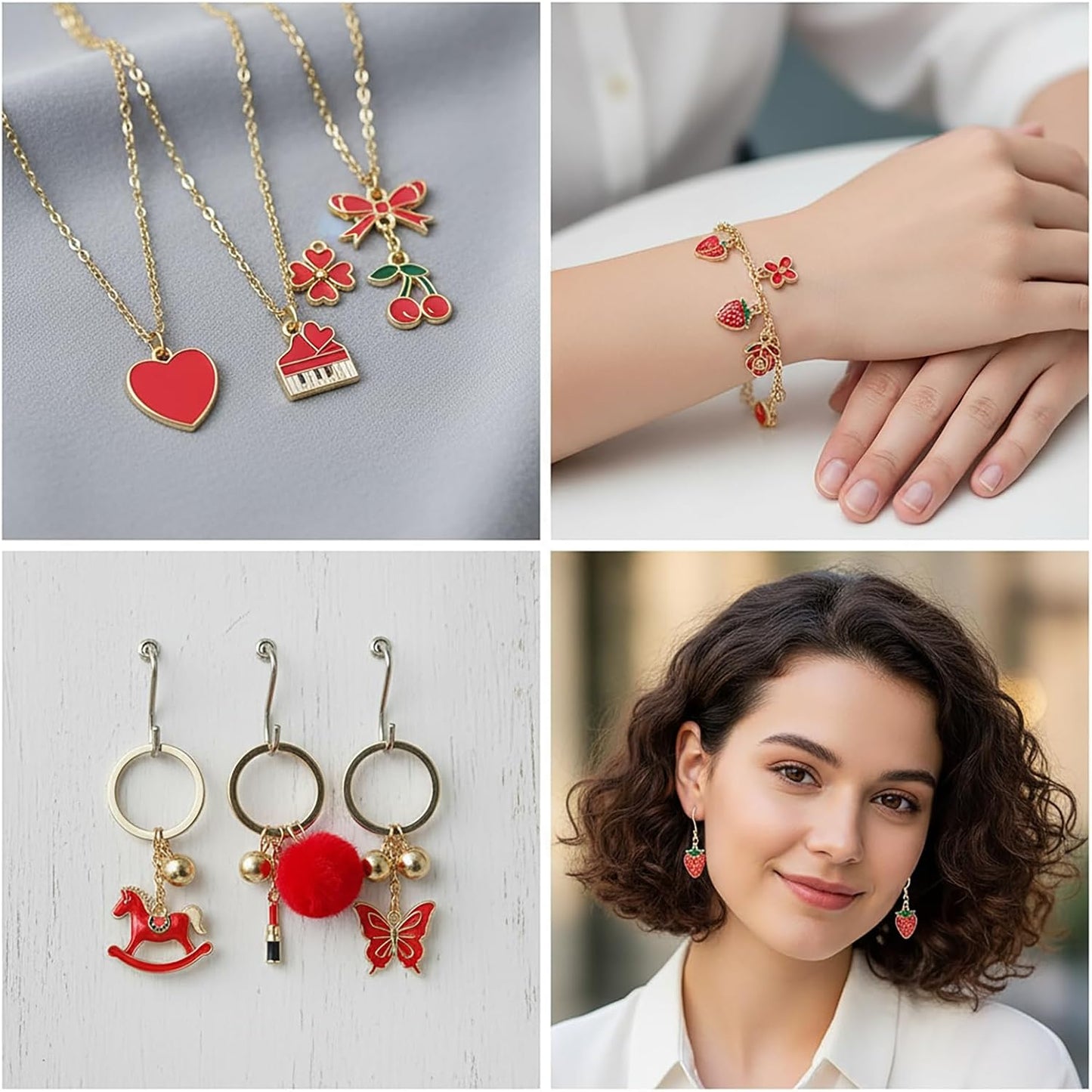 100 Pcs Random Enamel Charms for Jewelry Making Flowers, Hearts, and Mixed Styles Bracelet Necklaces Earrings Making Findings Supplies (SN1256-Yellow)