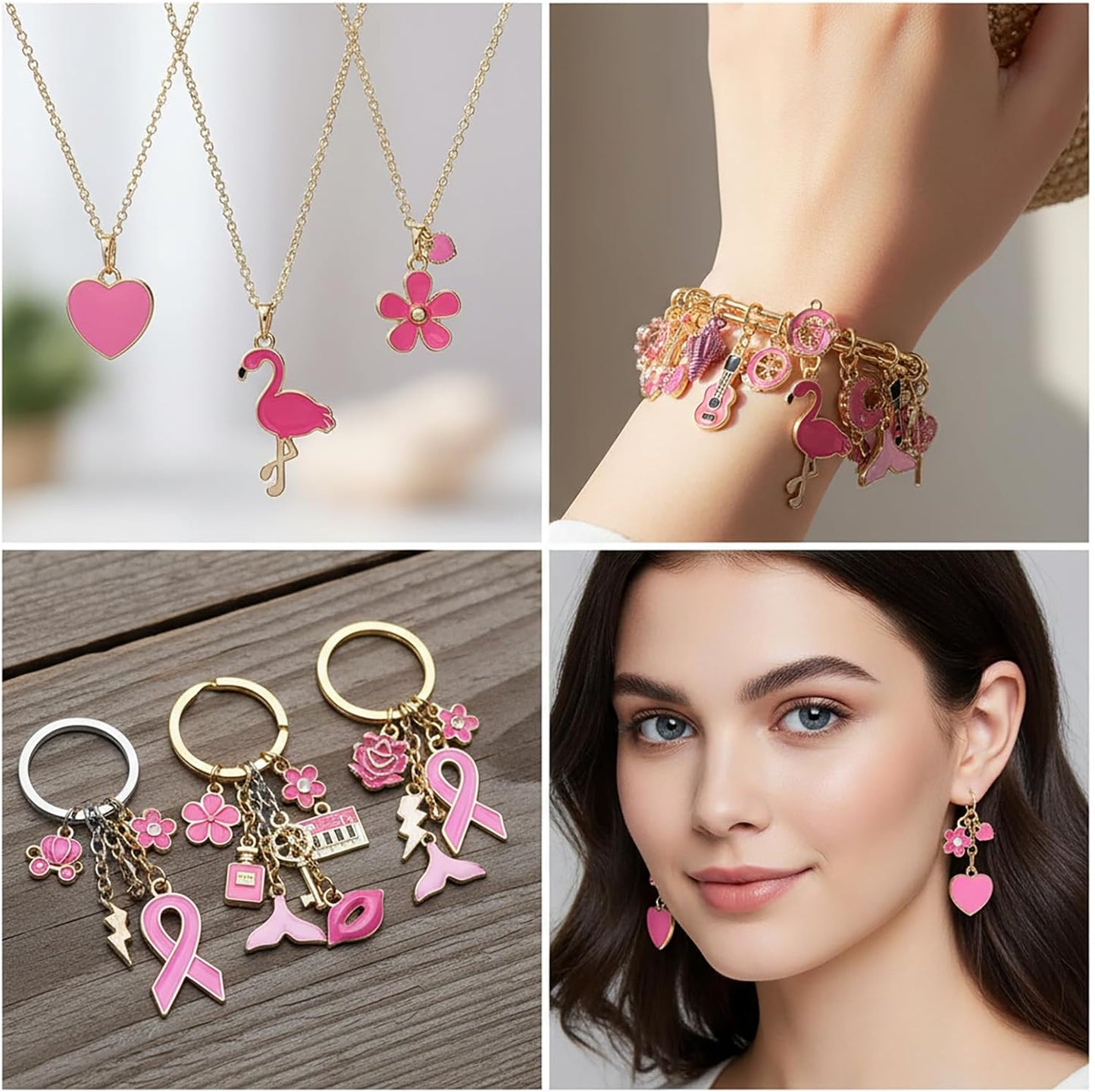 100 Pcs Random Enamel Charms for Jewelry Making Flowers, Hearts, and Mixed Styles Bracelet Necklaces Earrings Making Findings Supplies (SN1256-Yellow)