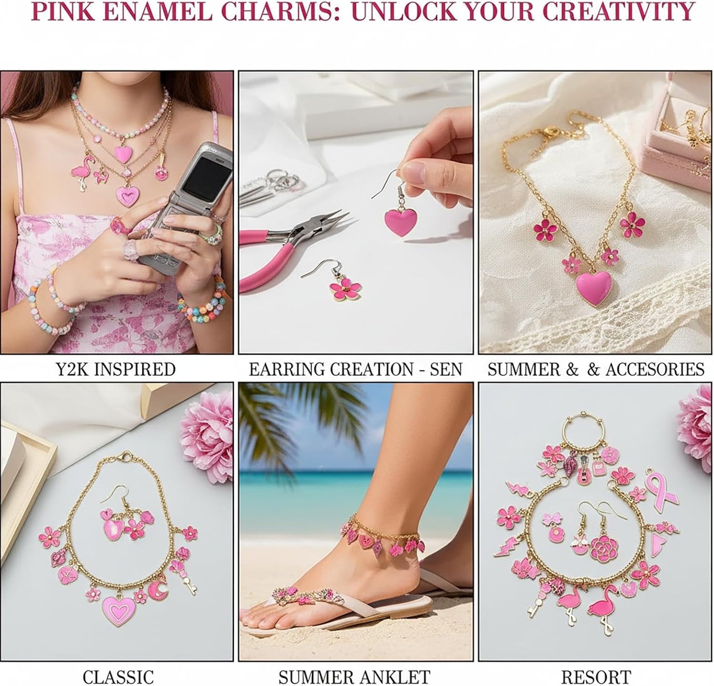 100 Pcs Random Enamel Charms for Jewelry Making Flowers, Hearts, and Mixed Styles Bracelet Necklaces Earrings Making Findings Supplies (SN1256-Yellow)