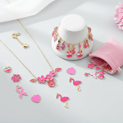 100 Pcs Random Enamel Charms for Jewelry Making Flowers, Hearts, and Mixed Styles Bracelet Necklaces Earrings Making Findings Supplies (SN1256-Yellow)