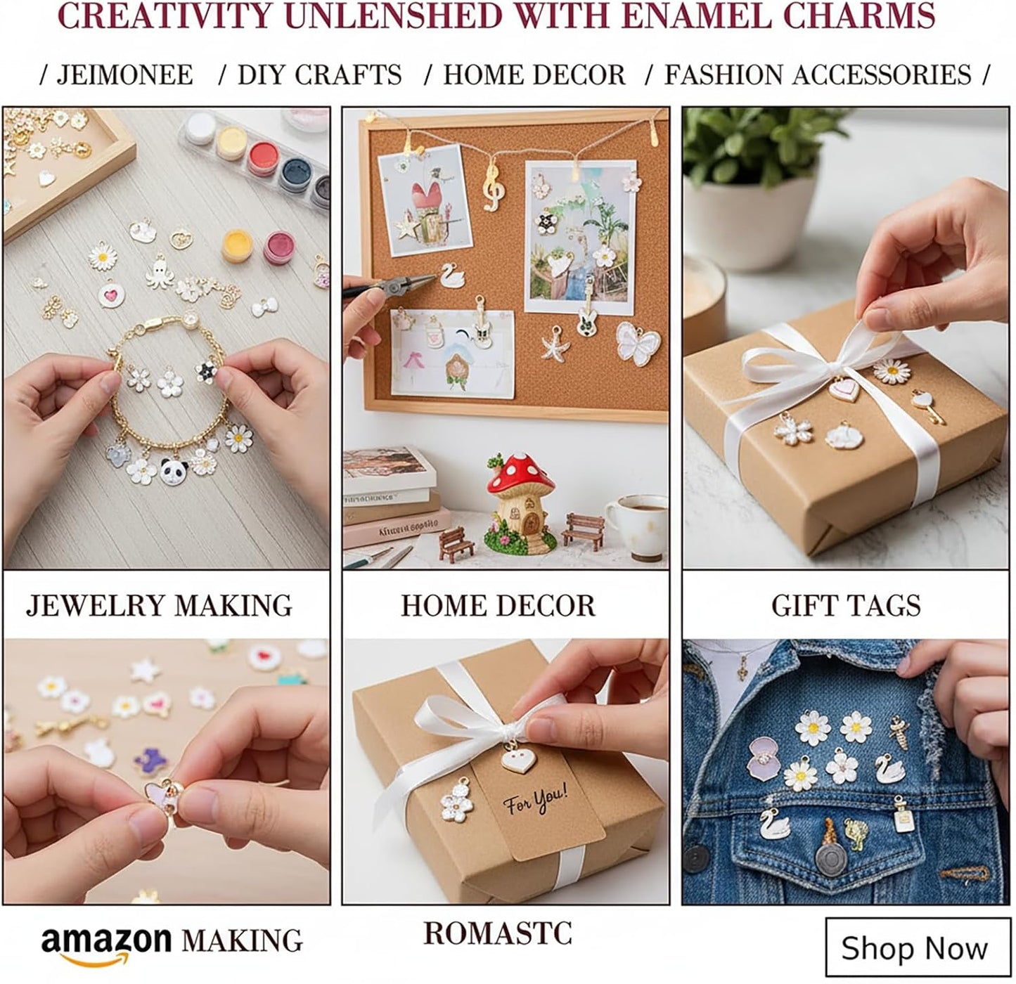 100 Pcs Random Enamel Charms for Jewelry Making Flowers, Hearts, and Mixed Styles Bracelet Necklaces Earrings Making Findings Supplies (SN1256-Yellow)